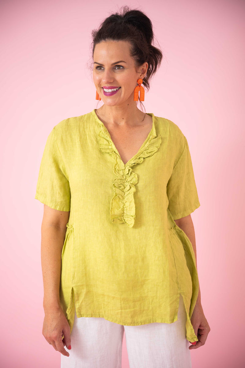 John Linen Top in Tofee