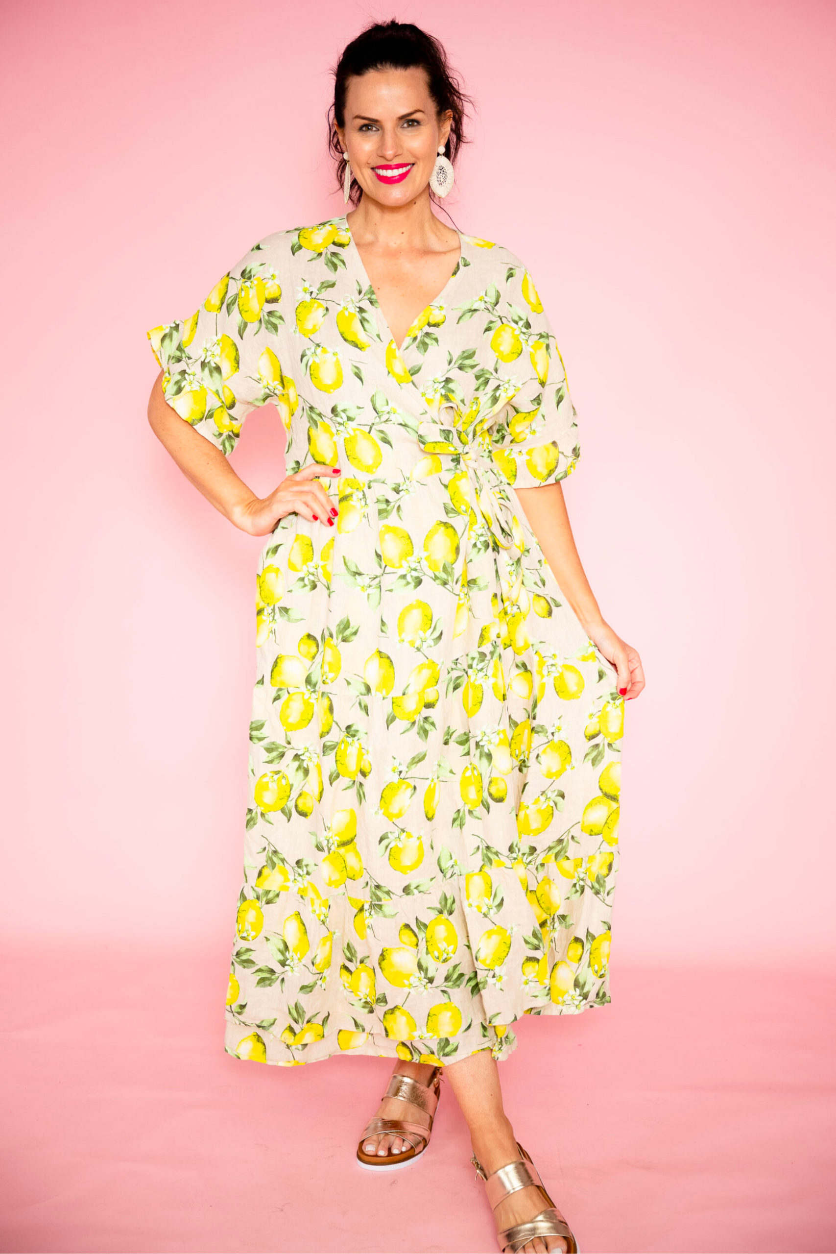 Lemon hot sale wrap dress